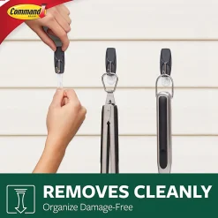 Command Wire Toggle Black Hooks, 2 Medium Hooks and 3 Adhesive Strips, Damage Free Hanging Hooks, Great for Outdoor Use