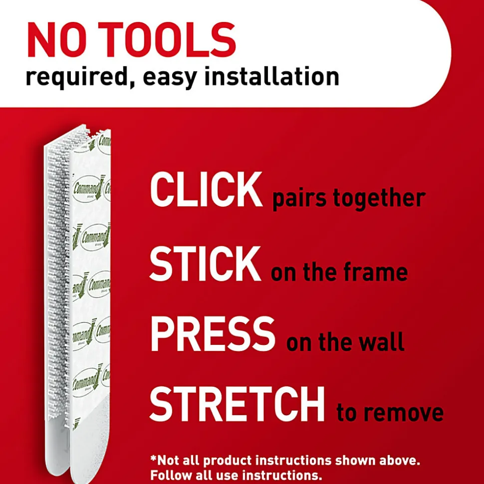 Command X-Large (20lb) Picture Hanging Strips, White, 8 Pairs (16 strips), 172178ES