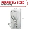 Command™ X-Large Satin Nickel Triple Hook, 1 Command Hook, 3 Command Strips, Damage Free Hanging Picture Hangers, No Tools Wall Hanging Strips