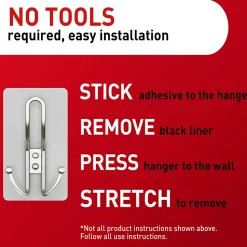Command™ X-Large Satin Nickel Triple Hook, 1 Command Hook, 3 Command Strips, Damage Free Hanging Picture Hangers, No Tools Wall Hanging Strips