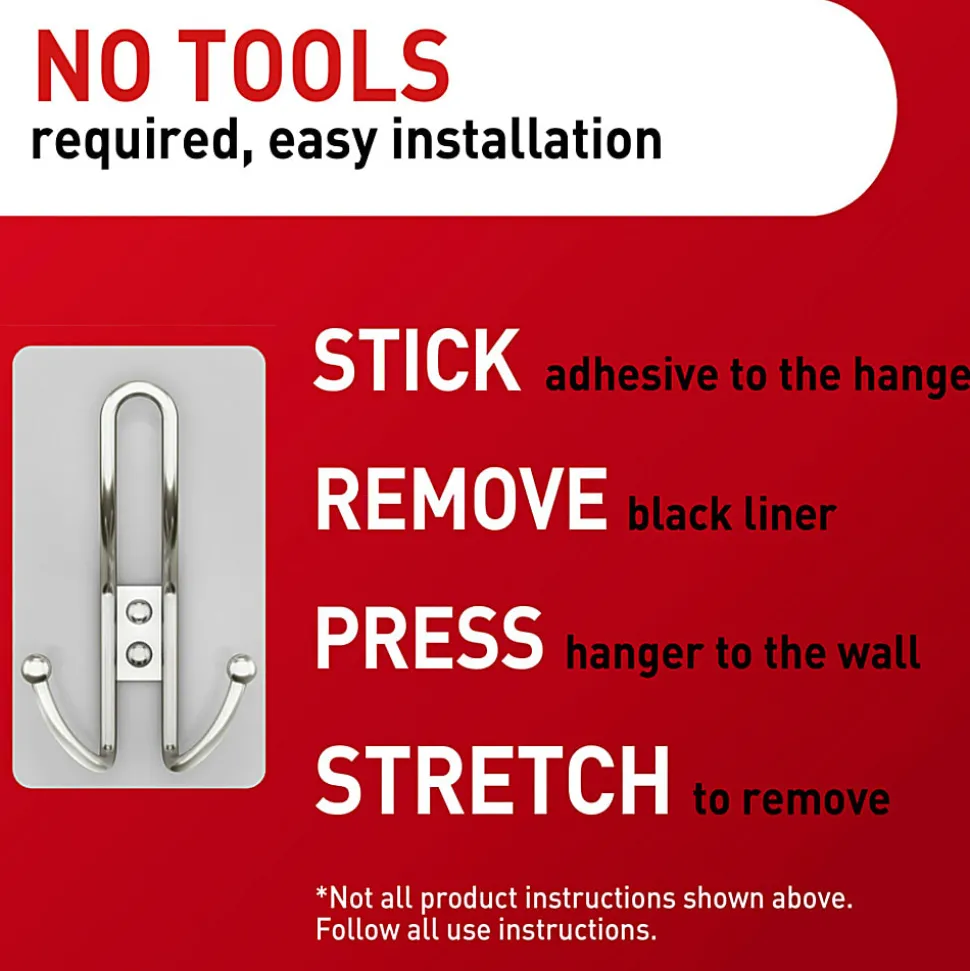 Command™ X-Large Satin Nickel Triple Hook, 1 Command Hook, 3 Command Strips, Damage Free Hanging Picture Hangers, No Tools Wall Hanging Strips