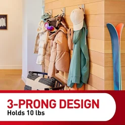 Command™ X-Large Satin Nickel Triple Hook, 1 Command Hook, 3 Command Strips, Damage Free Hanging Picture Hangers, No Tools Wall Hanging Strips