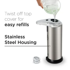Commercial Care Touchless Soap Dispenser, 7-7/16"H x 4-5/16"W x 3"D, Silver