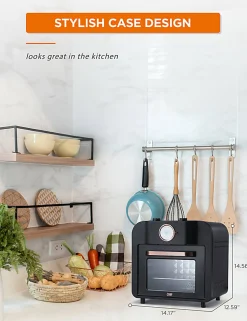 Commercial Chef Air Fryer Multi-Oven, 17 Qt, 14-9/16”H x 14-3/16”W x 12-5/8”D, Black