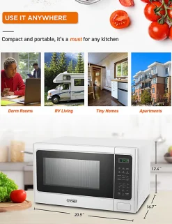 Commercial Chef 1.3 Cu. Ft. Countertop Microwave Oven, White