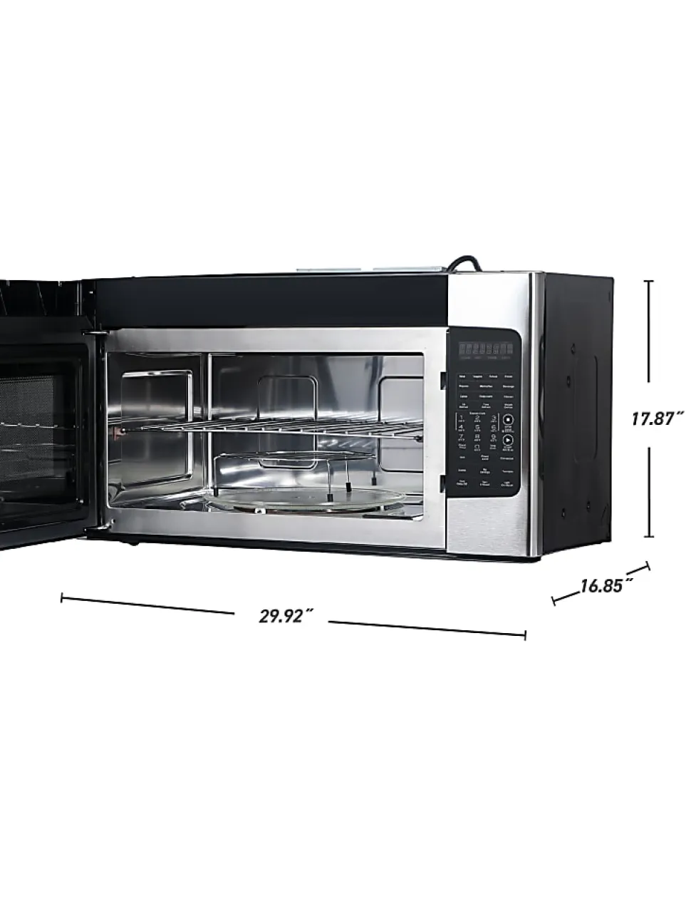 Commercial Chef 1.7 Cu. Ft. Over-The-Range Microwave Oven, 16-15/16”H x 29-13/16”W x 17-5/8”D, Silver