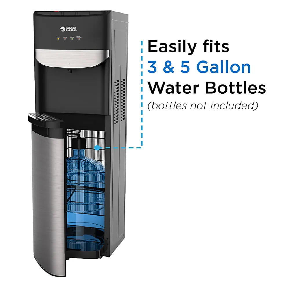 Commercial Cool CCBL01 Bottom-Loading Water Cooler, 5 Gallons, Black