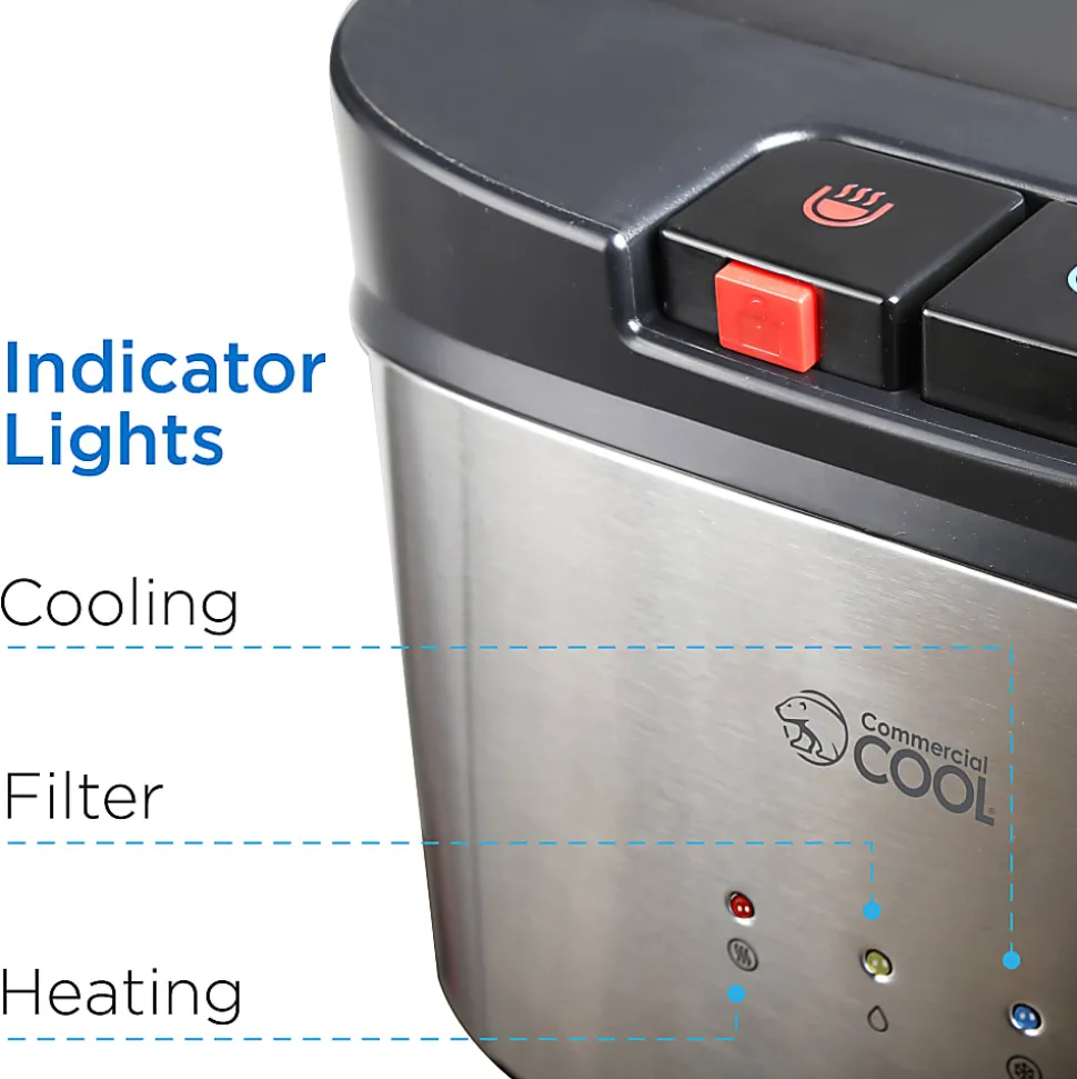 Commercial Cool CCDC02 Direct Connect Water Dispenser With RO System, 41-13/16"H x 14-1/8"W x 13-5/16"D, Black