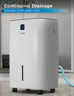 Commercial Cool Portable Dehumidifier, 50 Pint, 24-1/2”H x 15-1/2”W x 11-3/4”D