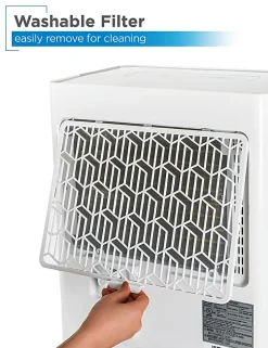 Commercial Cool Portable Dehumidifier, 50 Pint, 24-1/2”H x 15-1/2”W x 11-3/4”D