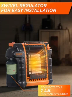 Commercial Heat Portable Outdoor Propane Heater, 9,000 BTUs, For Up To 300 Sq. Ft., 13