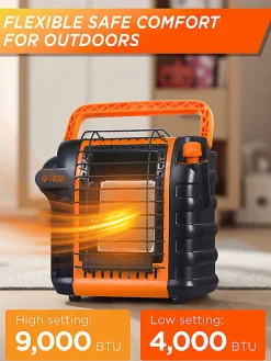 Commercial Heat Portable Outdoor Propane Heater, 9,000 BTUs, For Up To 300 Sq. Ft., 13