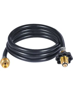 Commercial Heat Propane Hose Adapter for Portable Heaters, 6', Fits 1-Lb, 5-Lb Or 20-Lb Tanks, Black, Total Quantity 1