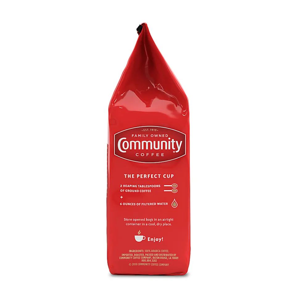 Community Coffee Arabica Ground Coffee, House Blend, 12 Oz Per Bag, Carton Of 6 Bags