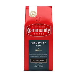Community Coffee Arabica Ground Coffee, Signature Blend, 12 Oz Per Bag, Carton Of 6 Bags