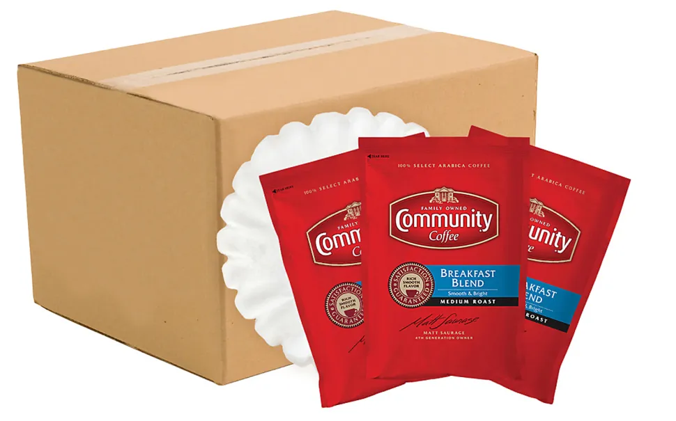 Community Coffee Arabica Single-Serve Coffee Packets, Breakfast Blend, Carton Of 40