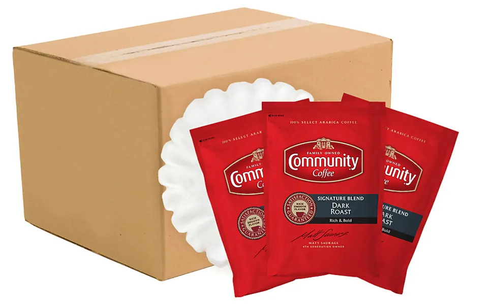 Community Coffee Arabica Single-Serve Coffee Packets, Signature Blend, Carton Of 40