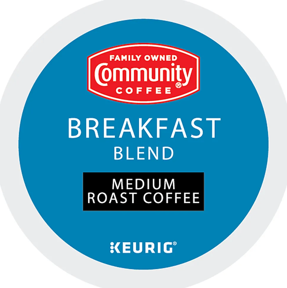 Community Coffee Keurig® Single Serve K-Cup® Pods, Breakfast Blend, Medium Roast, Box Of 96 Pods