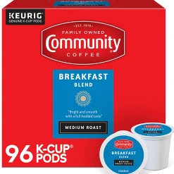 Community Coffee Keurig® Single Serve K-Cup® Pods, Breakfast Blend, Medium Roast, Box Of 96 Pods