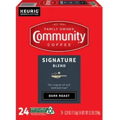 Community Coffee Keurig® Single Serve K-Cup® Pods, Signature Blend, Dark Roast, Box Of 24 Pods