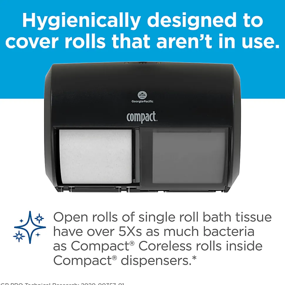 Compact® by GP PRO 2 Ply Coreless Toilet Paper, 4x3.85, 100% Recycled, White, 1500 Sheets, 18 Rolls per Case