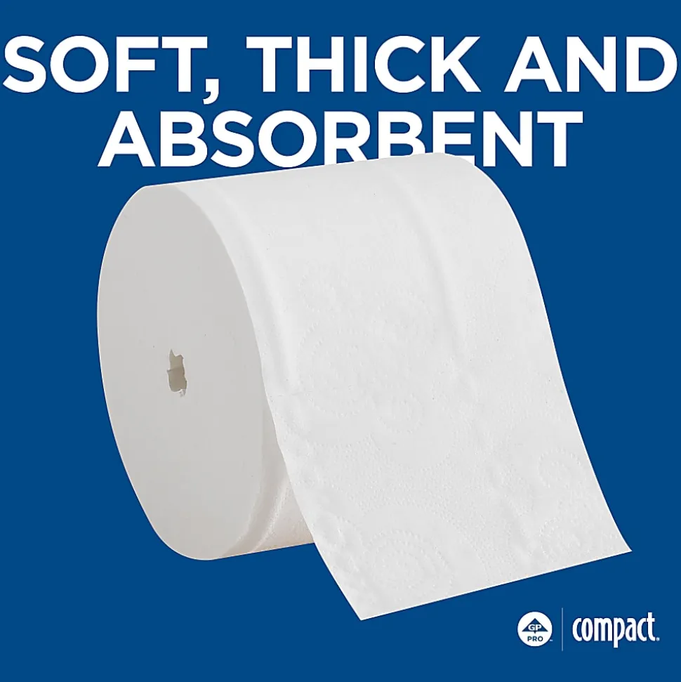 Compact® Coreless Premium Embossed Toilet Paper, Angel Soft® Professional Series, 2 Ply, 20% Recycled, 18 Rolls, 1,125 Sheets per Roll