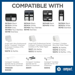 Compact® Coreless Premium Embossed Toilet Paper, Angel Soft® Professional Series, 2 Ply, 20% Recycled, 18 Rolls, 1,125 Sheets per Roll