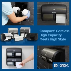 Compact® Coreless Premium Embossed Toilet Paper, Angel Soft® Professional Series, 2 Ply, 20% Recycled, 18 Rolls, 1,125 Sheets per Roll