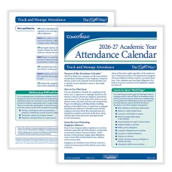 ComplyRight® 2026-2027 Academic Attendance Calendar, 8 1/2" x 11", Pack Of 50