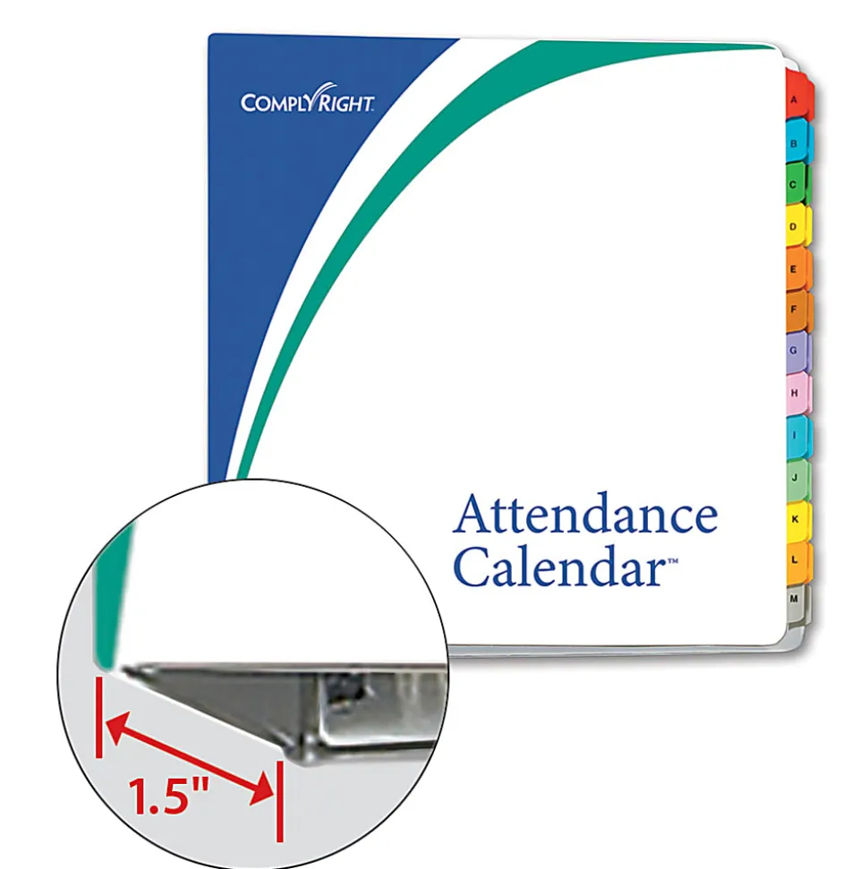 ComplyRight® 2026 Attendance Calendar Kit, 8 1/2" x 11", White, Pack Of 50
