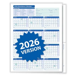 ComplyRight® 2026 Attendance Calendar Folders, 9 3/8