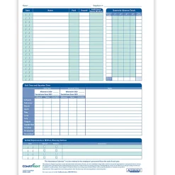 ComplyRight® 2026 Attendance Calendar Cards, 8 1/2" x 11", White, Pack Of 25