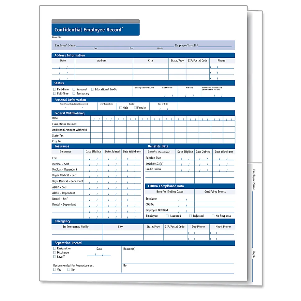 ComplyRight Confidential Employee Record Folders, Expanded, 8 1/2" x 11", Pack Of 25