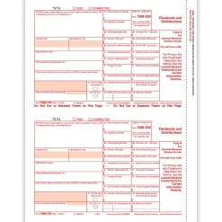 ComplyRight® 1099-DIV Tax Forms, 2-Up, Federal Copy A, 8-1/2" x 11", Pack Of 100 Forms