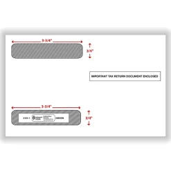 ComplyRight® Double-Window Envelopes For W-2 (5218) Tax Forms, 5-5/8" x 9", Moisture-Seal, White, Pack Of 100 Envelopes