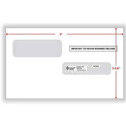 ComplyRight® Double-Window Envelopes For W-2C Tax Forms, 5-5/8