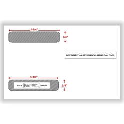 ComplyRight® Double-Window Envelopes For W-2 (5218) Tax Forms, 5-5/8" x 9", Self-Seal, White, Pack Of 100 Envelopes