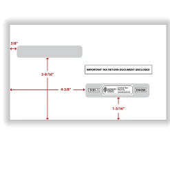 ComplyRight® Double-Window Envelopes For W-2 (5214) Tax Forms, 5-5/8" x 9", Moisture-Seal, White, Pack Of 100 Envelopes