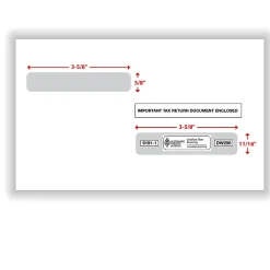 ComplyRight® Double-Window Envelopes For W-2 (5214) Tax Forms, 5-5/8