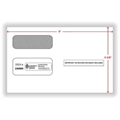 ComplyRight® Double-Window Envelopes For 2-Up 1099 Tax Forms, 5-5/8