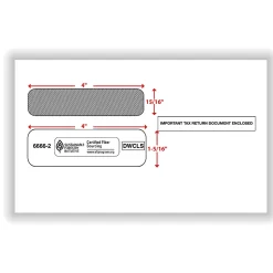 ComplyRight® Double-Window Envelopes For W-2 Tax Forms, 5-5/8" X 9-1/4", Self-Seal, White, Pack Of 200 Envelopes