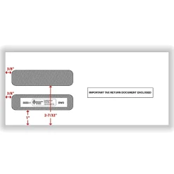 ComplyRight® Double-Window Envelopes For W-2 (5210/5211) Tax Forms, 3-7/8" x 8-1/2", Moisture-Seal, White, Pack Of 100 Envelopes