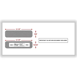 ComplyRight® Double-Window Envelopes For W-2 (5210/5211) Tax Forms, 3-7/8