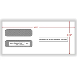 ComplyRight® Double-Window Envelopes For W-2 (5210/5211) Tax Forms, 3-7/8