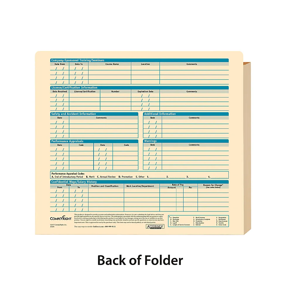 ComplyRight Expandable Confidential Personnel Pocket Files, 11 3/4" x 9 1/2" x 1 1/4", Pack Of 25