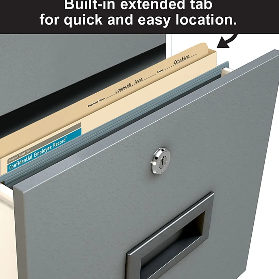 ComplyRight Expandable Confidential Personnel Pocket Files, 11 3/4" x 9 1/2" x 1 1/4", Pack Of 25