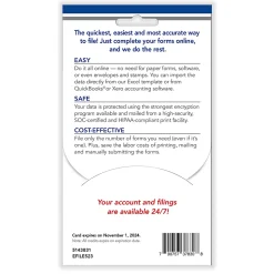 ComplyRight® FAST FILE Tax Filings For Small Business, W-2/1099, Card For 5 Tax Filings