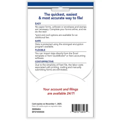 ComplyRight® FASTFILE Tax Filings For Small Business, W-2/1099, Card For 10 Tax Filings, PC/Mac