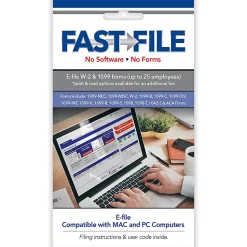 ComplyRight® FASTFILE Tax Filings For Small Business, W-2/1099, Card For 25 Tax Filings, PC/Mac