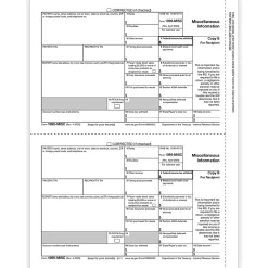 ComplyRight® 1099-MISC Tax Forms, Recipient Copy B, 2-Up, 8-1/2" x 11", Pack Of 50 Forms